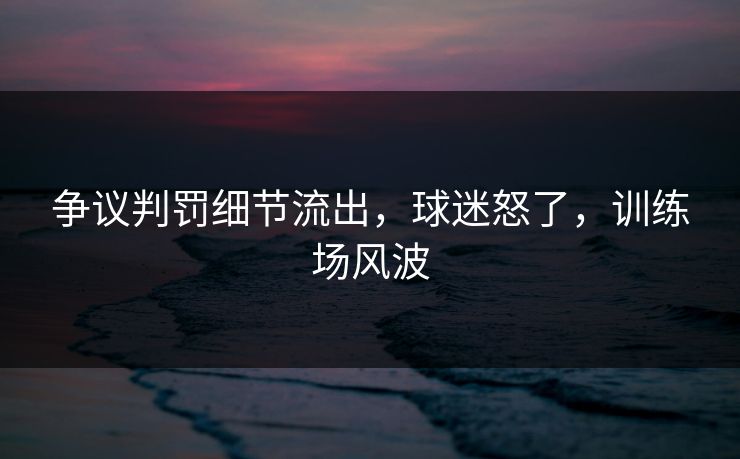 争议判罚细节流出，球迷怒了，训练场风波