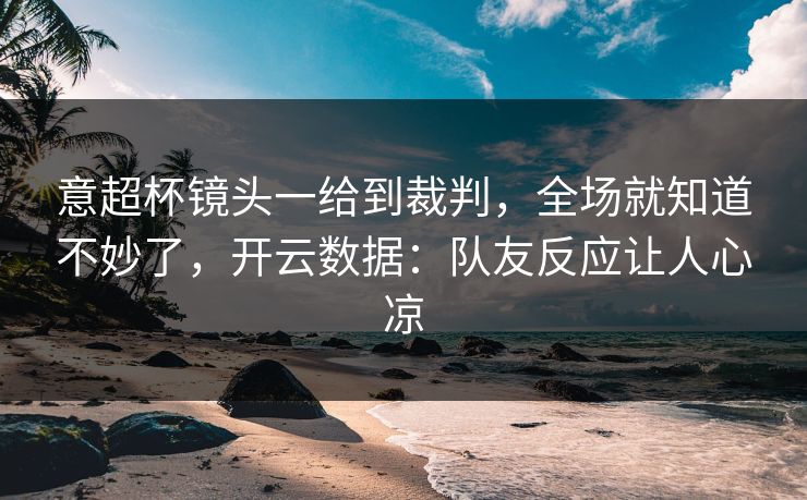 意超杯镜头一给到裁判，全场就知道不妙了，开云数据：队友反应让人心凉